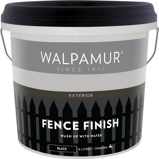 Walpamur Black Fence Finish - 4L - 200mm x 300mm x 200mm - Durable Coating