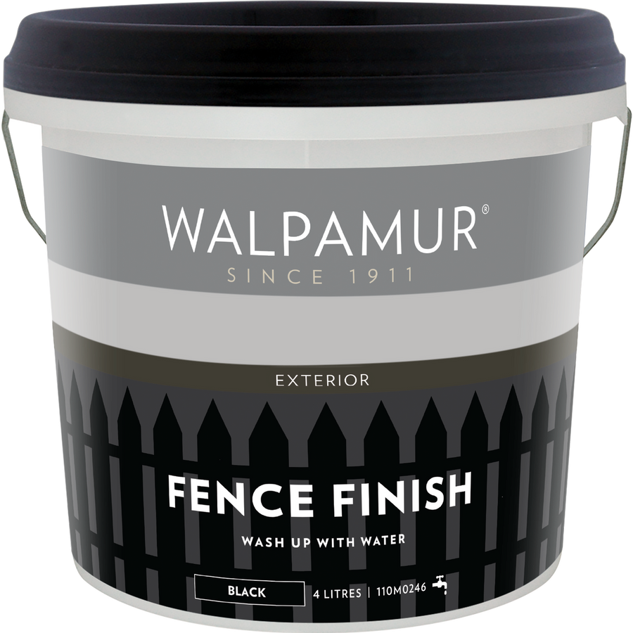 Walpamur Black Fence Finish - 4L - 200mm x 300mm x 200mm - Durable Coating - SuperSaverAU - view 1