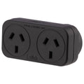 Click - Double Adaptor - Twin Pack - 90mm x 130mm x 55mm - Black - Space Saving - SuperSaverAU - view 2