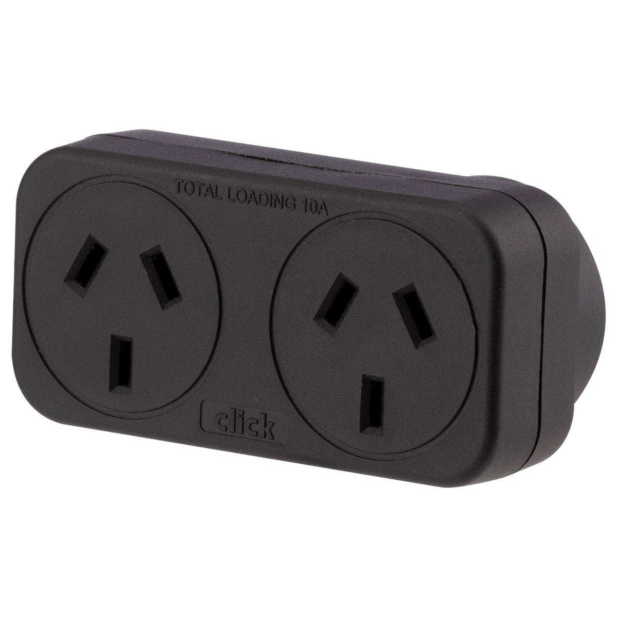 Click - Double Adaptor - Twin Pack - 90mm x 130mm x 55mm - Black - Space Saving - SuperSaverAU - view 2