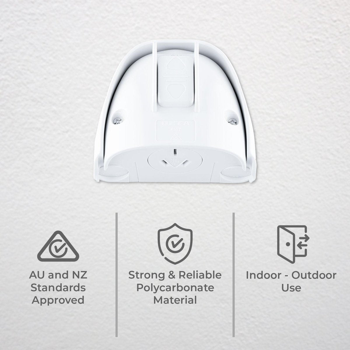 DETA 15 Amp Weatherproof Power Point - 240V Polycarbonate - IP54 Rated - SuperSaverAU - view 2