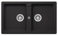 Abey Schock Typos Double Bowl Sink Pack - Onyx Black Cristalite Plus with 400456 Kitchen Mixer - TN200TB
