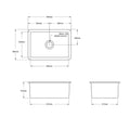 Turner Hastings Cuisine 68 Single Bowl Inset and Undermount Sink - Gloss White, Fine Fireclay, 60L - CU68FS