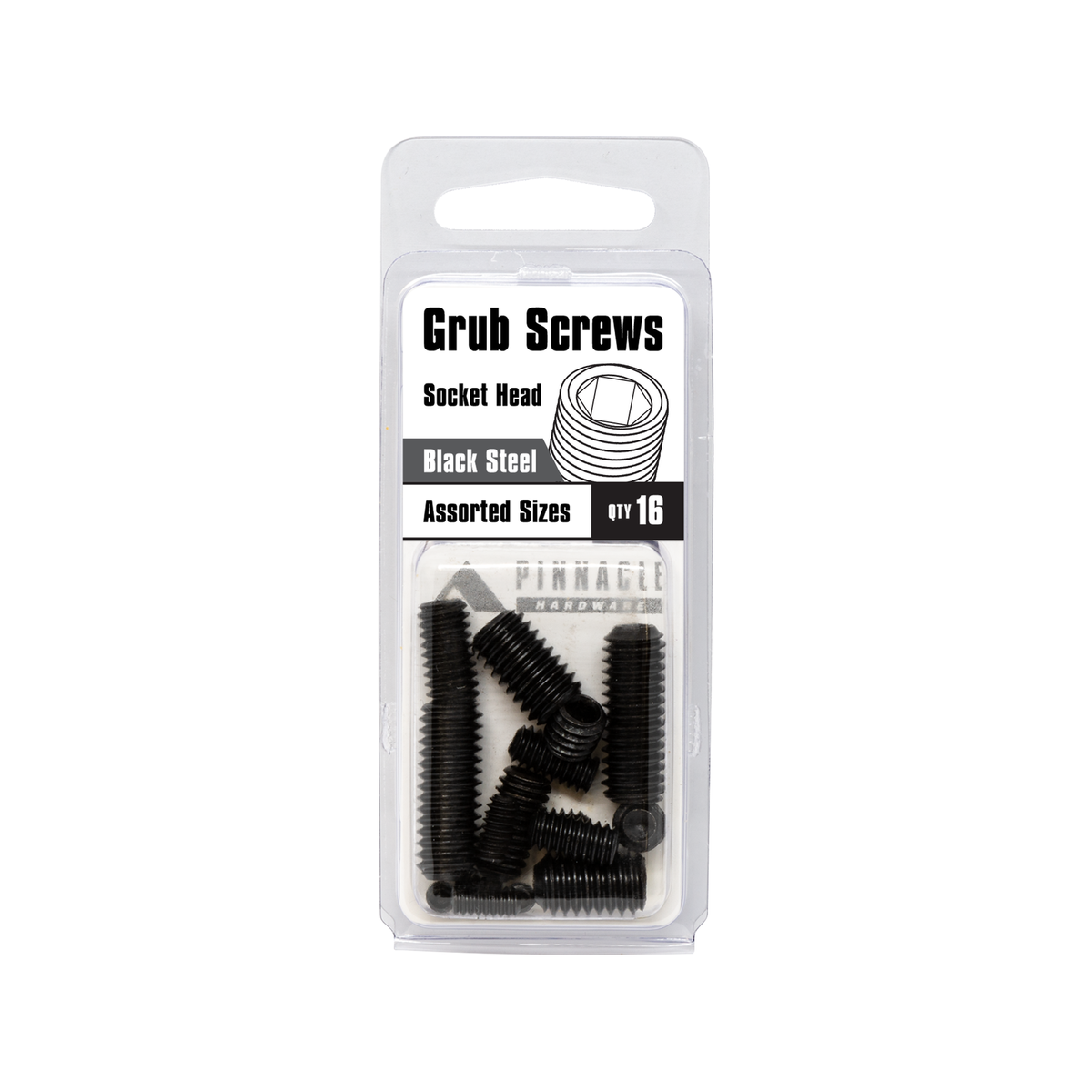 Pinnacle Grub Screw Set - 3/16" to 3/8" - Metal - Black Finish - 16 Pack - SuperSaverAU - view 2