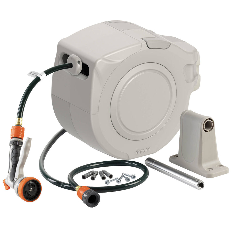 Pope Auto Wind Hose Reel 20m - Flexible PVC Garden Hose Reel