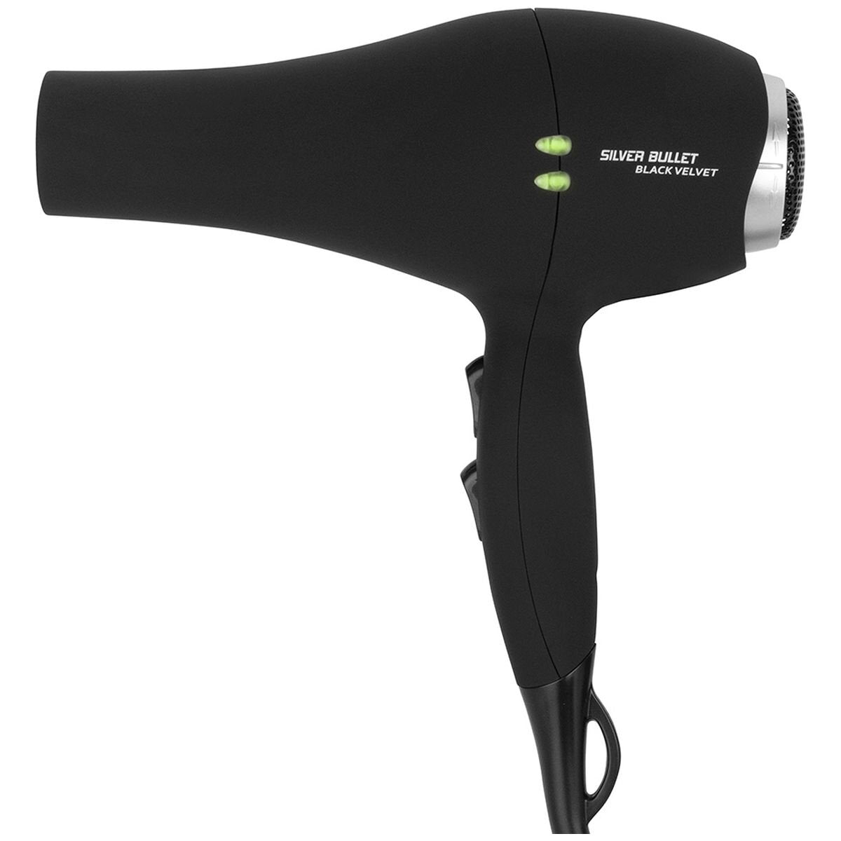 Silver Bullet Black Velvet hair dryer 2000W - long-life motor, three heat settings, diffuser - 900469