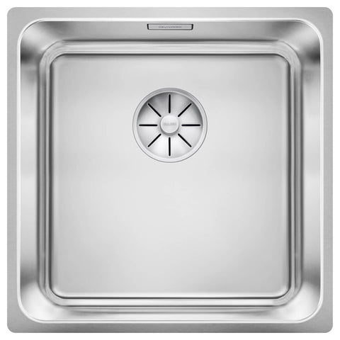 Blanco Solis 400-U undermount sink - brushed stainless steel, covered C-overflow, InFino drain - 527999