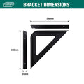 Carinya Triangle Stayed Bracket - 240mm - Powder Coated Steel - Black - SuperSaverAU - view 4