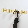 Adoored 4 Hook Brass Knurled Decorative Steel Hook Rack