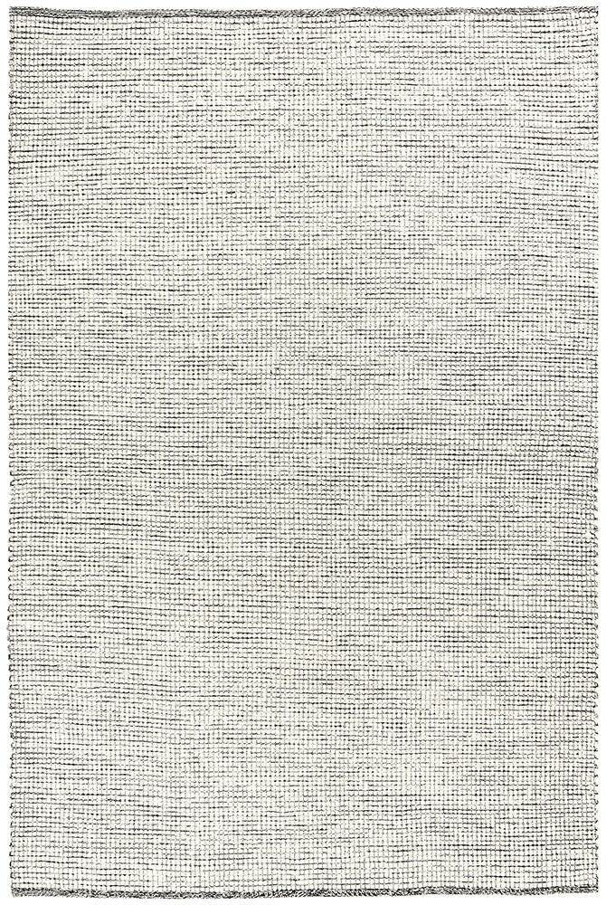 Rug Culture Loft Medium Black Felted Wool Rug 225x155cm - Hand Loomed - LFTBLK225X155