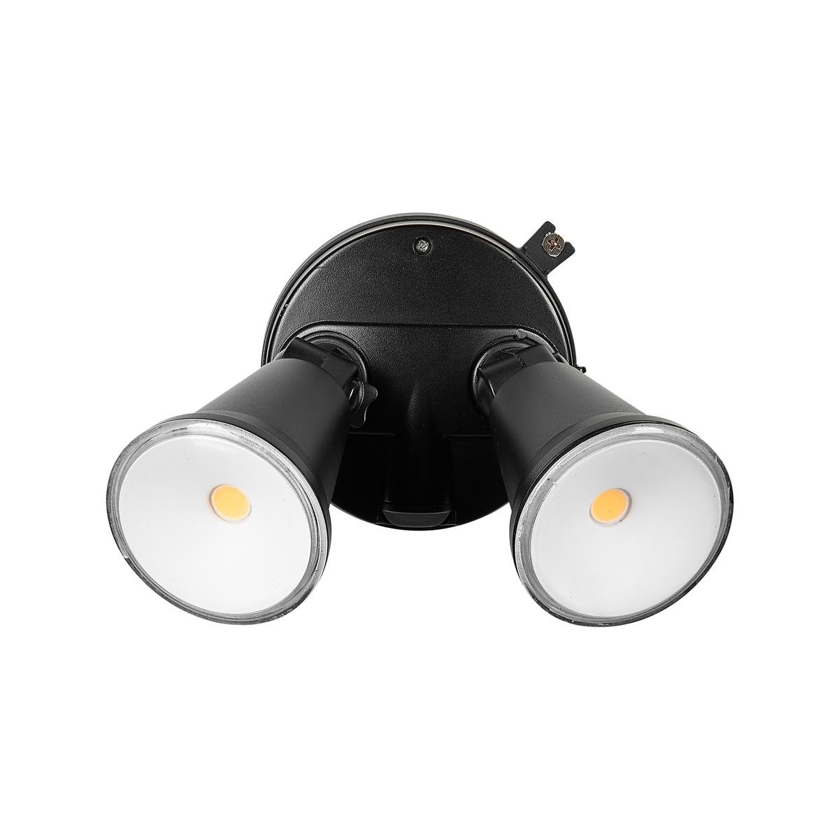 Brilliant Black Lamy DIY Twin Security Light - 1600 Lumens - Weather Resistant - Adjustable Heads - 330mm x 150mm x 120mm - SuperSaverAU - view 1