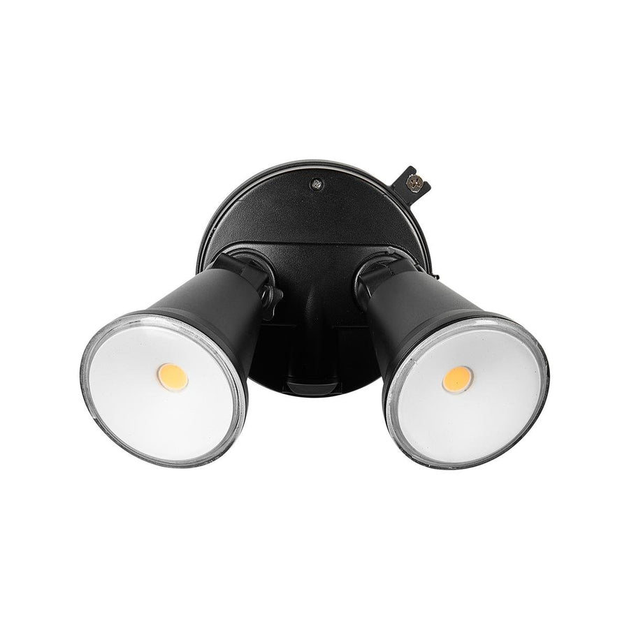 Brilliant Black Lamy DIY Twin Security Light - 1600 Lumens - Weather Resistant - Adjustable Heads - 330mm x 150mm x 120mm - SuperSaverAU - view 1