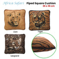 Africa Safari Cushion - Square Piped Edge - 36 x 36 cm - Leopard Print - SuperSaverAU - view 2