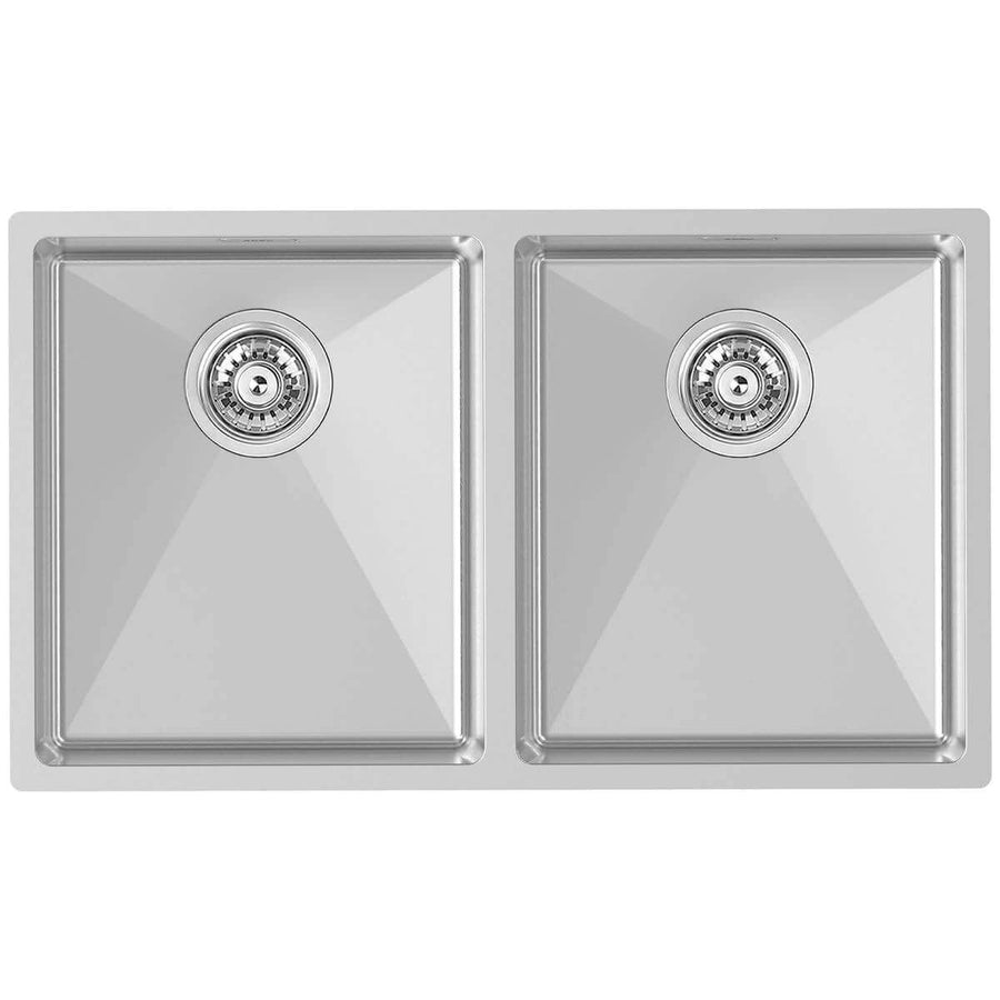 Abey W12.5 Double Bowl Stainless Steel Sink - 1.0mm SUS304, 200mm Deep Bowls, Overflow - W12-340D