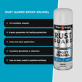 White Knight Rust Guard Epoxy Enamel Spray Paint 310g - White Gloss, Solvent Based Metal Finish