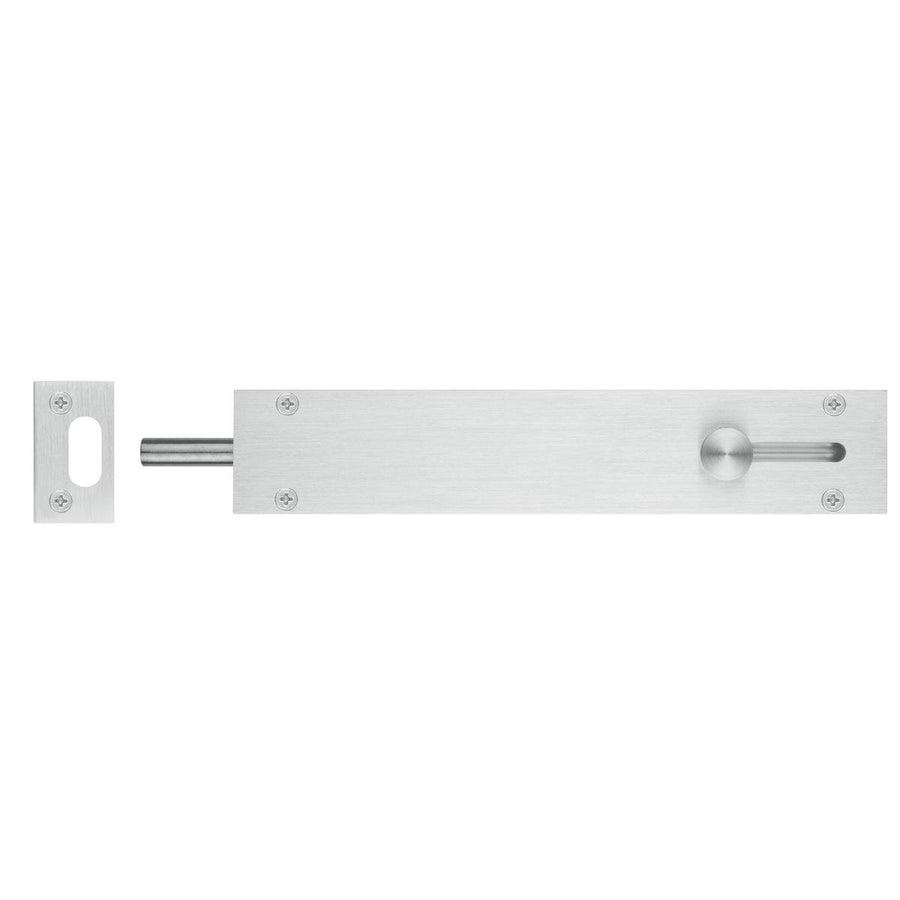 Delf Trade Door Drop Bolt 200mm Zinc Alloy Satin Chrome Modern Design - SuperSaverAU - view 1
