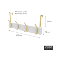 Mode 4 Over Door Hanger - 4 Brushed Brass Hooks - 450mm x 70mm - White Board - SuperSaverAU - view 3