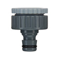 Pope 12mm Universal Tap Adaptor - Grey ABS Snap-On Garden Hose Fitting