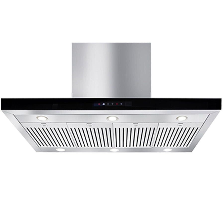Artusi 120cm Wall Mounted BBQ Hood - Twin Motor, Touch Controls, Black Glass Fascia - ACH12BBQB