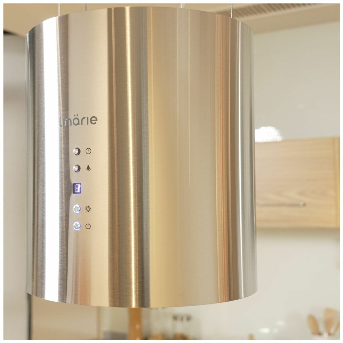 Linarie 35cm Tube Island Rangehood - 700m³/h, 3 Fan Speeds - Stainless Steel, Remote Control - RAHID35X