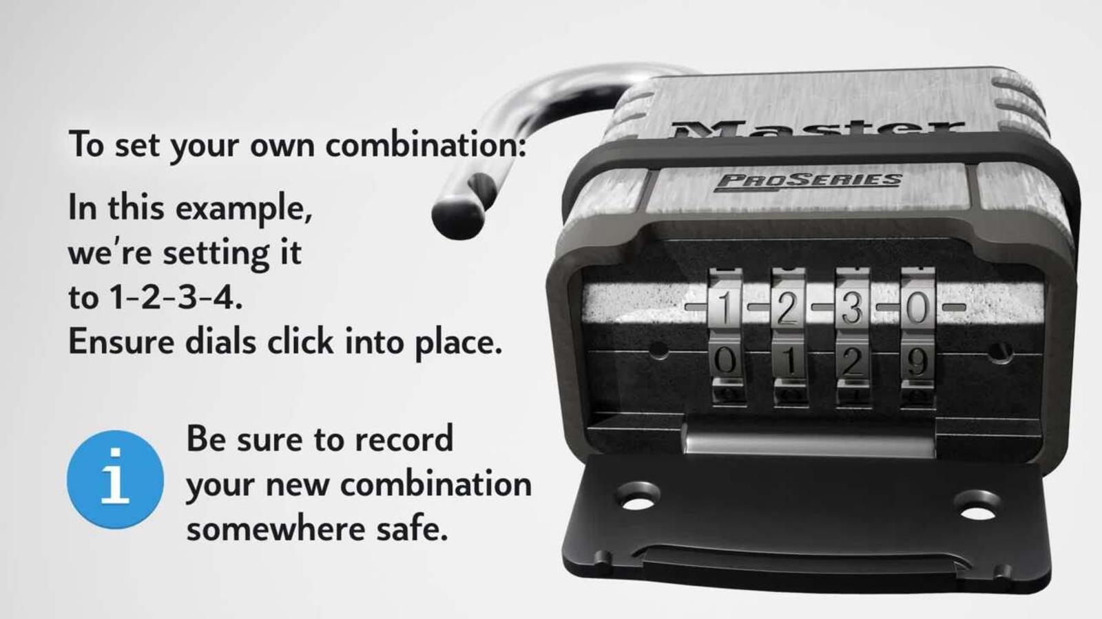Master Lock 57mm Stainless Steel Combination Padlock Resettable