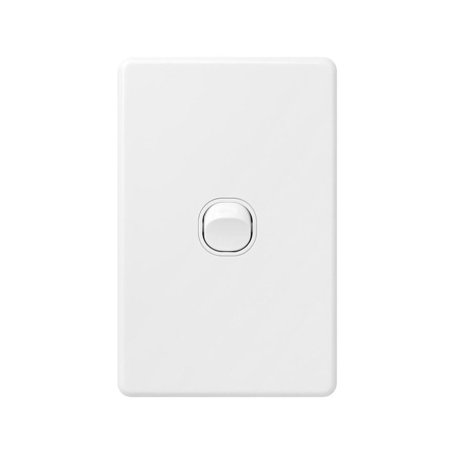 Deta X6 White Single Vertical Switch - 1 Gang - Polycarbonate - Durable - SuperSaverAU - view 1