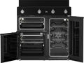 Beko 90cm Induction Freestanding Oven - Triple Cavity, Five Induction Zones, Black - BRC916IMB
