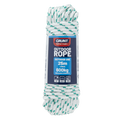 Grunt 8mm x 25m Outdoor Rope, White with Green Trace, Braided Polypropylene, 600kg Break Strength
