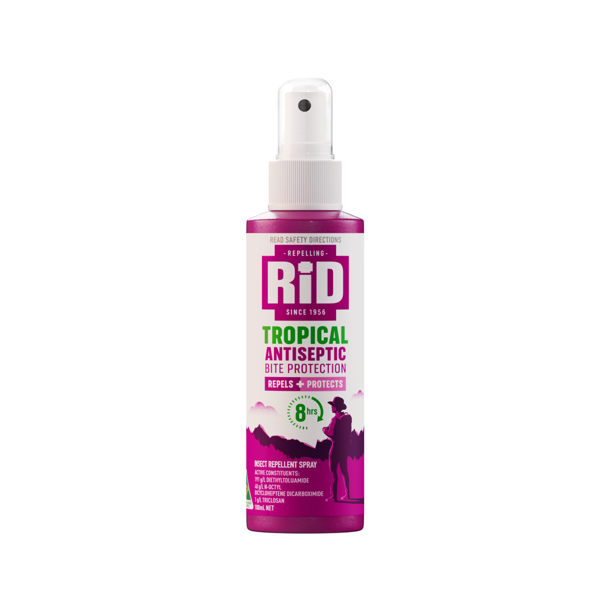 RID Tropical Antiseptic Bite Protection Spray - 100ml - DEET - Mosquito Repellent - SuperSaverAU - view 1