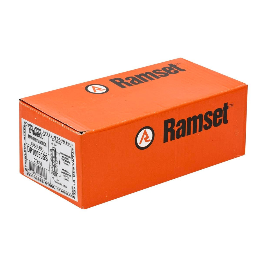 Ramset Dynabolt Plus Hex Nut Bolt 10 x 50mm - Stainless Steel - 50 Pack - SuperSaverAU - view 1
