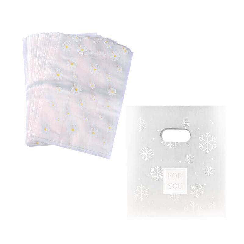 Daisy Cookie Gift Bags with Handle, Plastic, 20 x 30 cm, Pack of 100 - White - view 3
