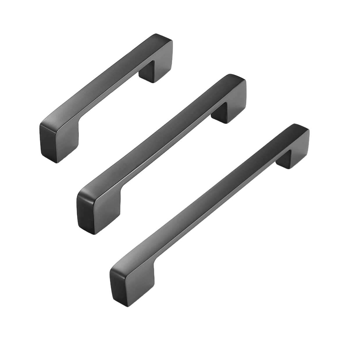 Dark Grey Modern Wardrobe Handle, Matte Finish - 96 mm Hole Spacing - view 3