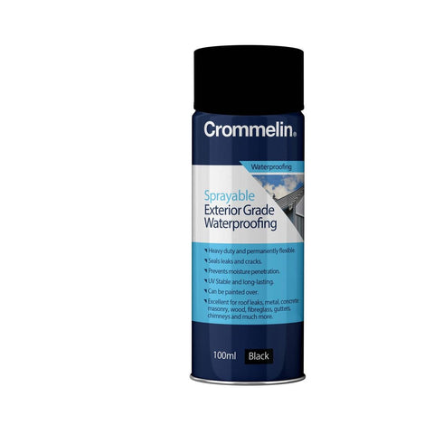 Crommelin 100ml Black Sprayable Waterproofing - Rubberised Coating - UV Stable - SuperSaverAU - view 1
