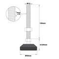 Easyroll 50mm Round Adjustable Foot With 100mm M12 Bolt