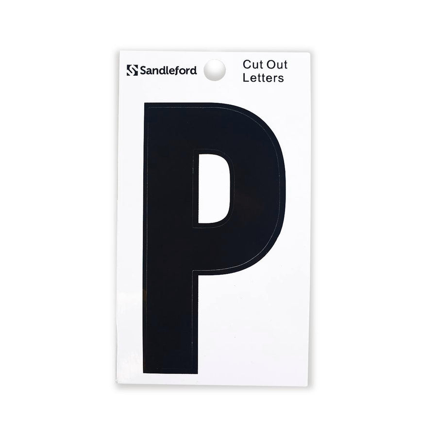 Sandleford 85mm Black Cut Out Self Adhesive House Letter P - SuperSaverAU - view 1