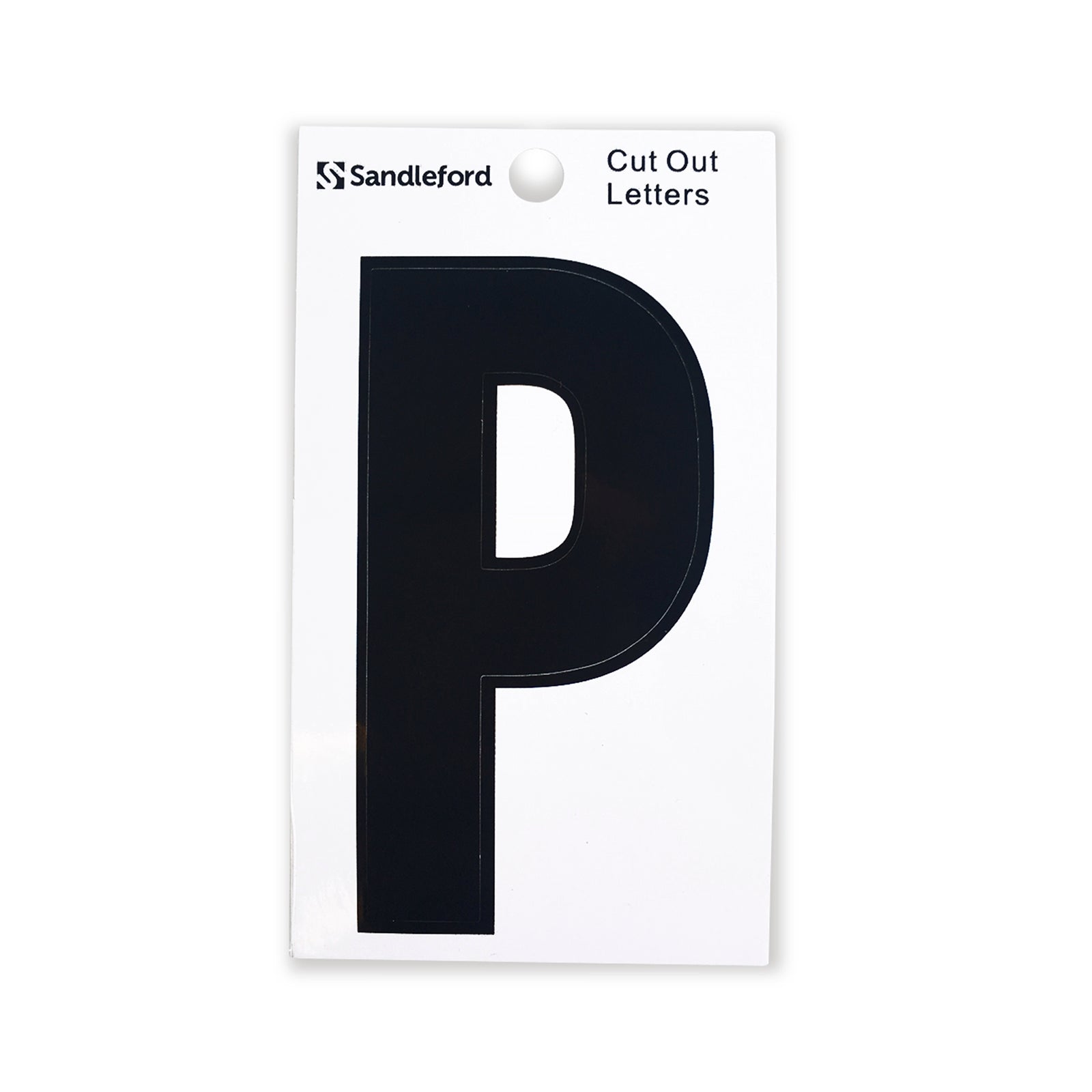 Sandleford 85mm Black Self Adhesive Cut Out House Letter P - Weather Resistant