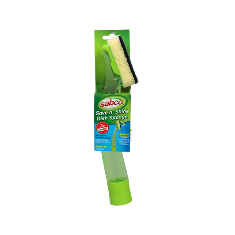 Sabco Save N' Shine Trigger Dish Sponge, Refillable with Plastic Handle