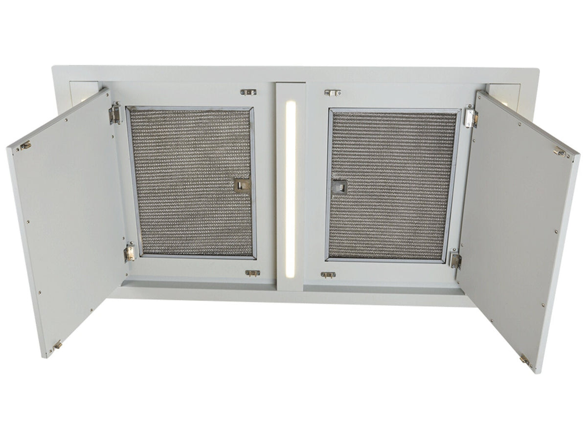 Schweigen 120cm White Ceiling Cassette Rangehood - Single External Motor, 3200m³/h - SCC1200W-SEPAK