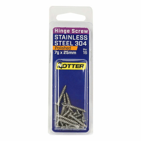 Otter 7 x 25mm Polished Stainless Steel 304 Hinge Screws - 16 Pack - SuperSaverAU - view 1