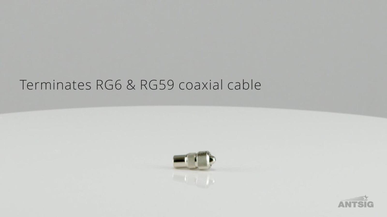 Antsig 75 Ohm Metal Line TV Plug, PAL Male Coaxial Connector, Nickel Plated