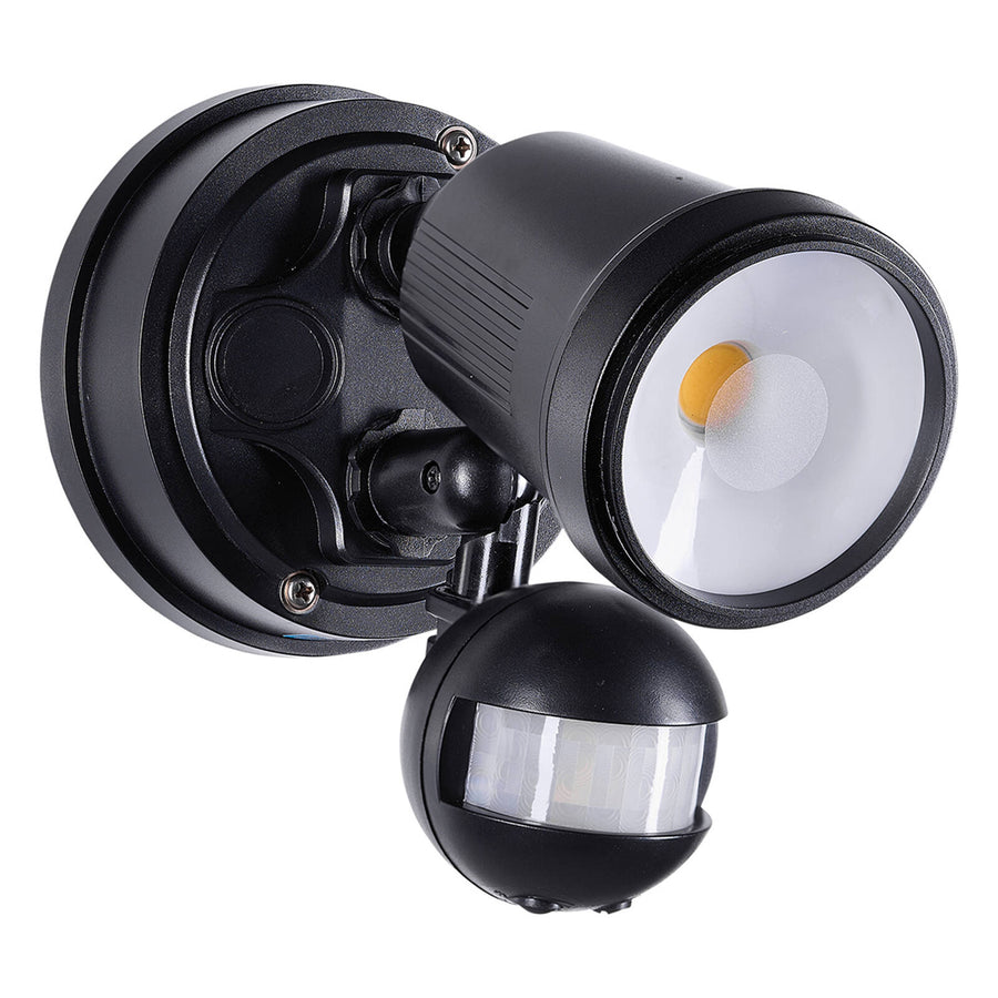 Brilliant Raptor III Black Single LED Sensor Light 10W Motion Sensor Outdoor 22599/06