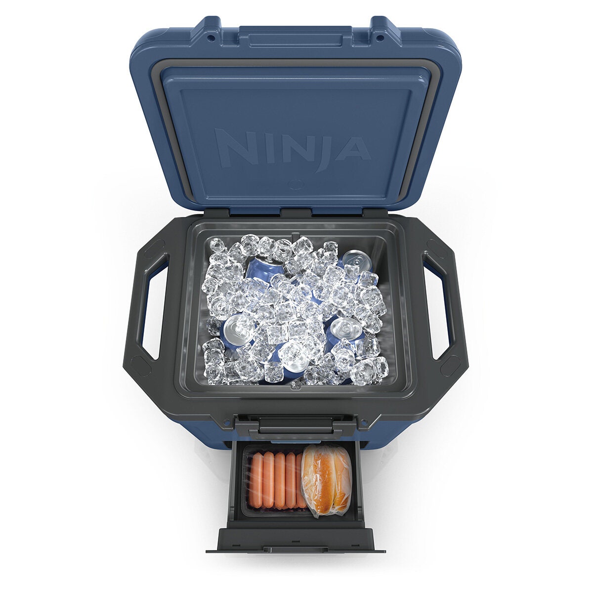 Ninja 28L FrostVault Hard Cooler with Dry Zone - Lakeshore Blue, Lockable Lid, Fits 48 Cans - FB131BL