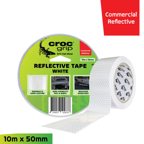 Croc Grip 10m x 50mm White Reflective Safety Tape