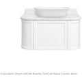 Turner Hastings Evara Wall Hung Vanity - Marble Top, White, No Taphole, Above Counter - EV953-WH-NTH