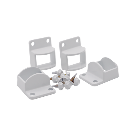 Protectoral Aluminium Pool & Garden Fence Brackets 4 Pack - 38x25mm - Pearl White - Rust-Resistant - SuperSaverAU - view 1