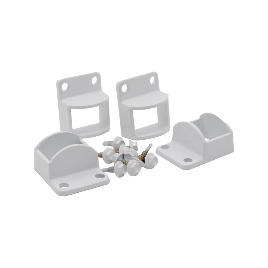 Protectoral Aluminium Pool & Garden Fence Brackets 4 Pack - 38x25mm - Pearl White - Rust-Resistant - SuperSaverAU - view 1