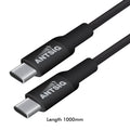 Antsig 1m 100W USB-C to USB-C Cable AP100WCC1 - Black Nylon Braided
