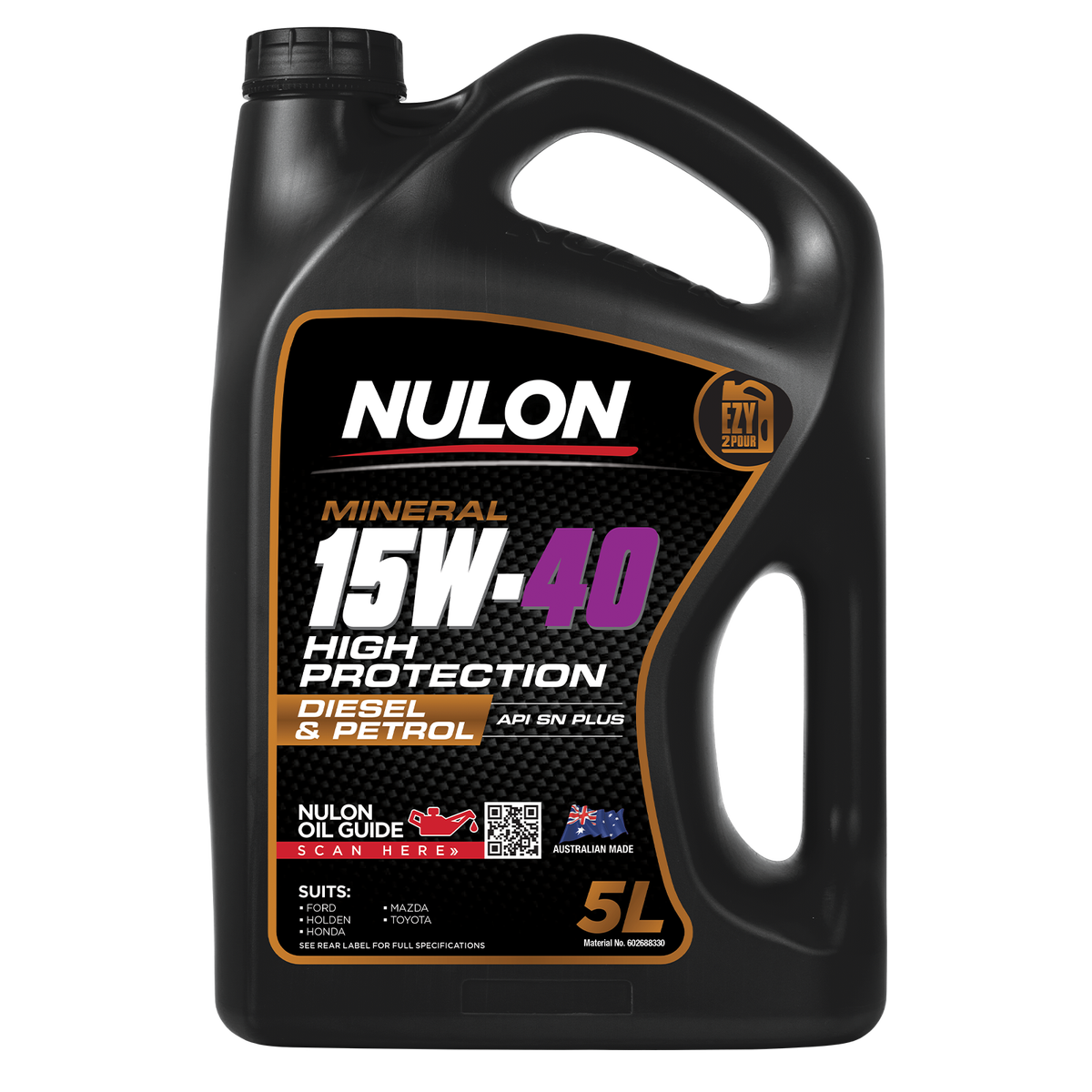 Nulon 5L Mineral Engine Oil 15W-40 - High Protection - Wear Protection - SuperSaverAU - view 1