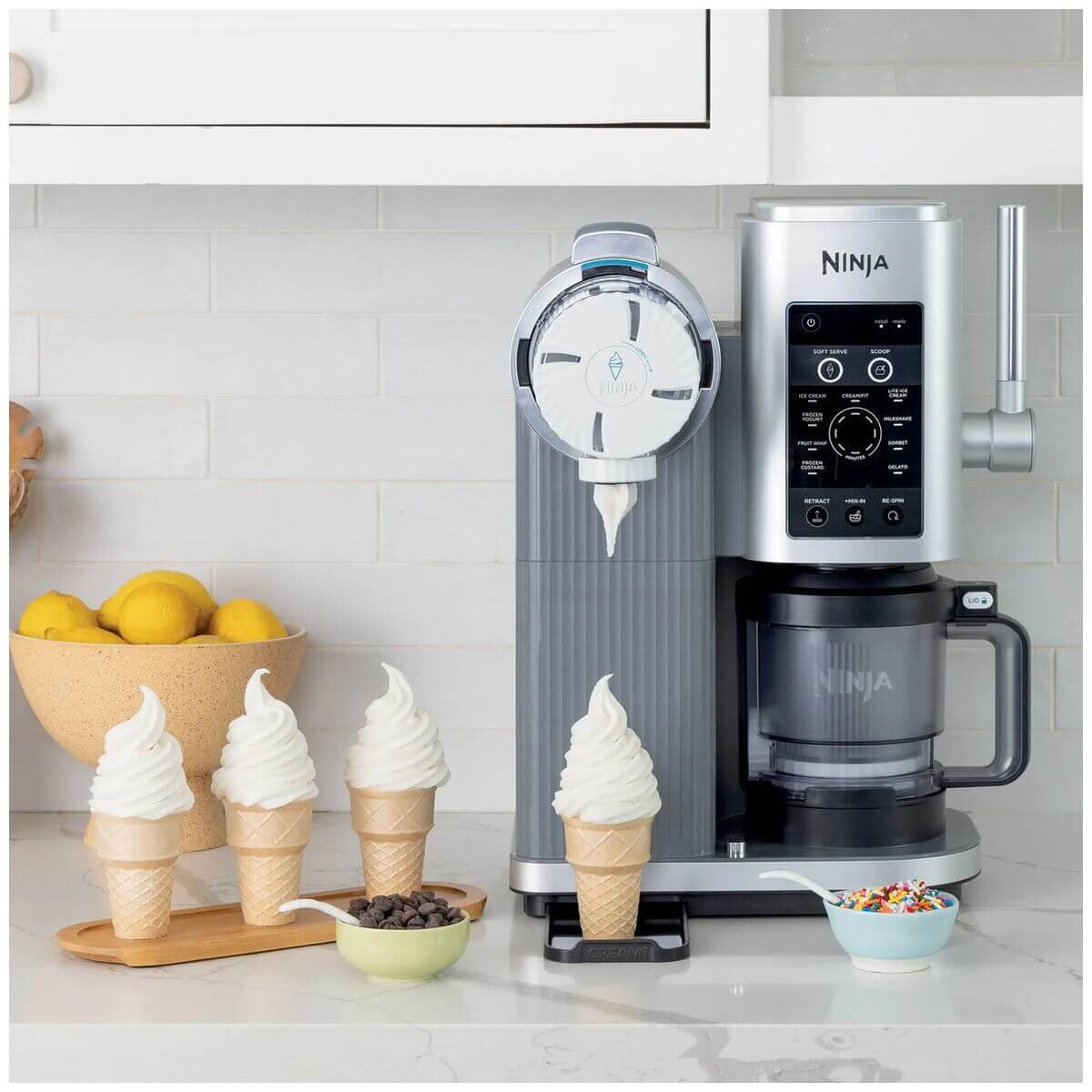 Ninja Swirl by Creami Ice Cream Maker - Soft Serve - 13 One-Touch Programs - 800W - Silver - NC701