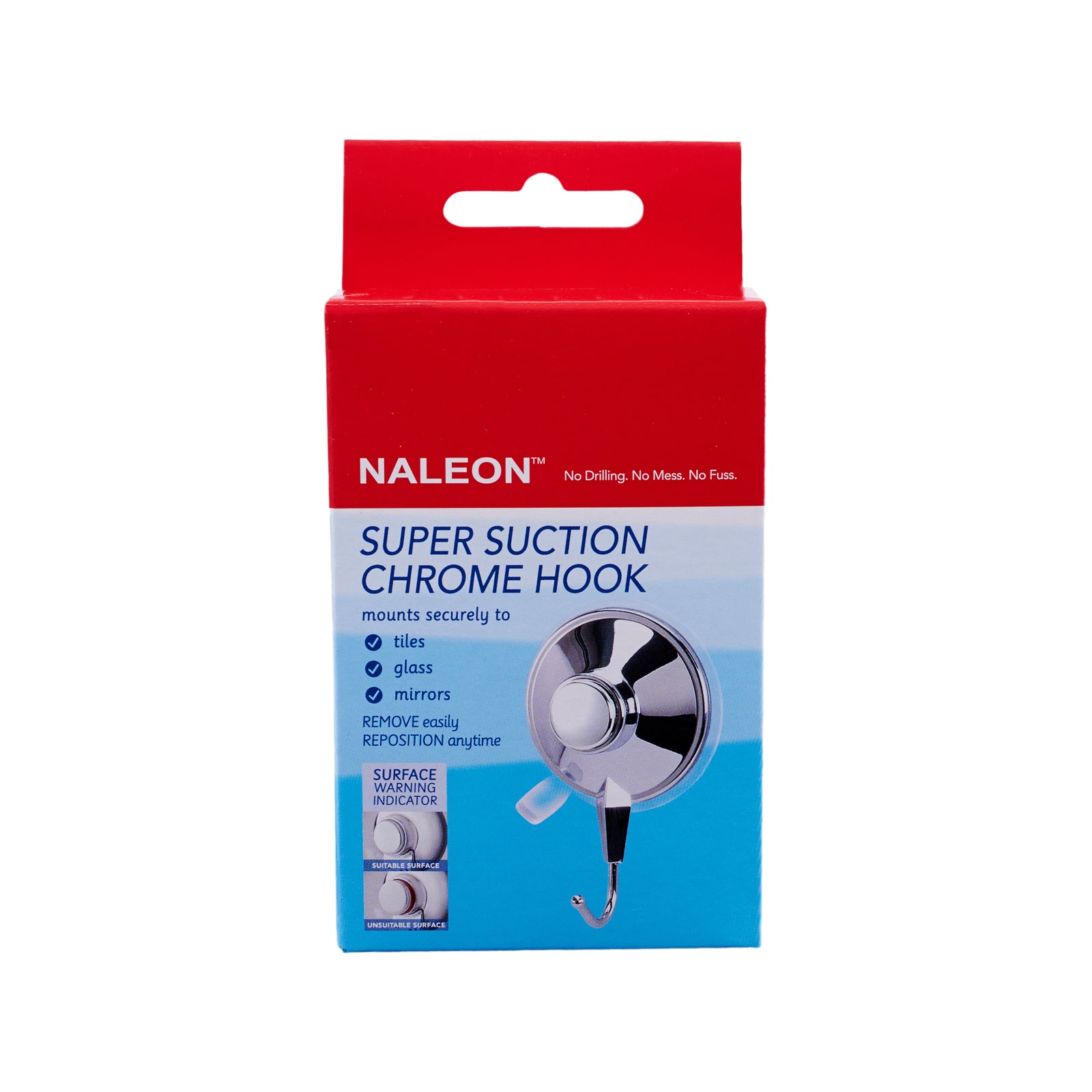Naleon Super Suction Chrome Hook 3kg 95mm ABS with Stainless Steel Hook